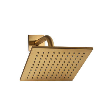 101SHHD-8SQ-SQ-GP Sherle Wagner International Modern Square Shower Head with Nouveau Flange in Gold Plate metal finish