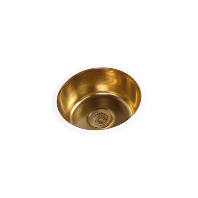 UE16 Solid Glazed Ceramic Round Under Edge Bar Sink