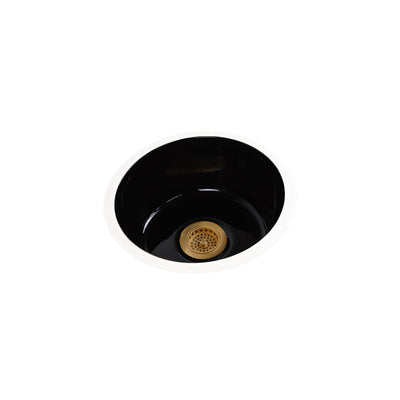 UE16 Solid Glazed Ceramic Round Under Edge Bar Sink