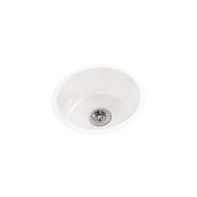 UE16 Solid Glazed Ceramic Round Under Edge Bar Sink